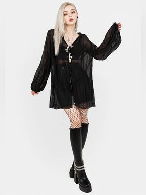Disturbia sheer tie front dress or shirt
